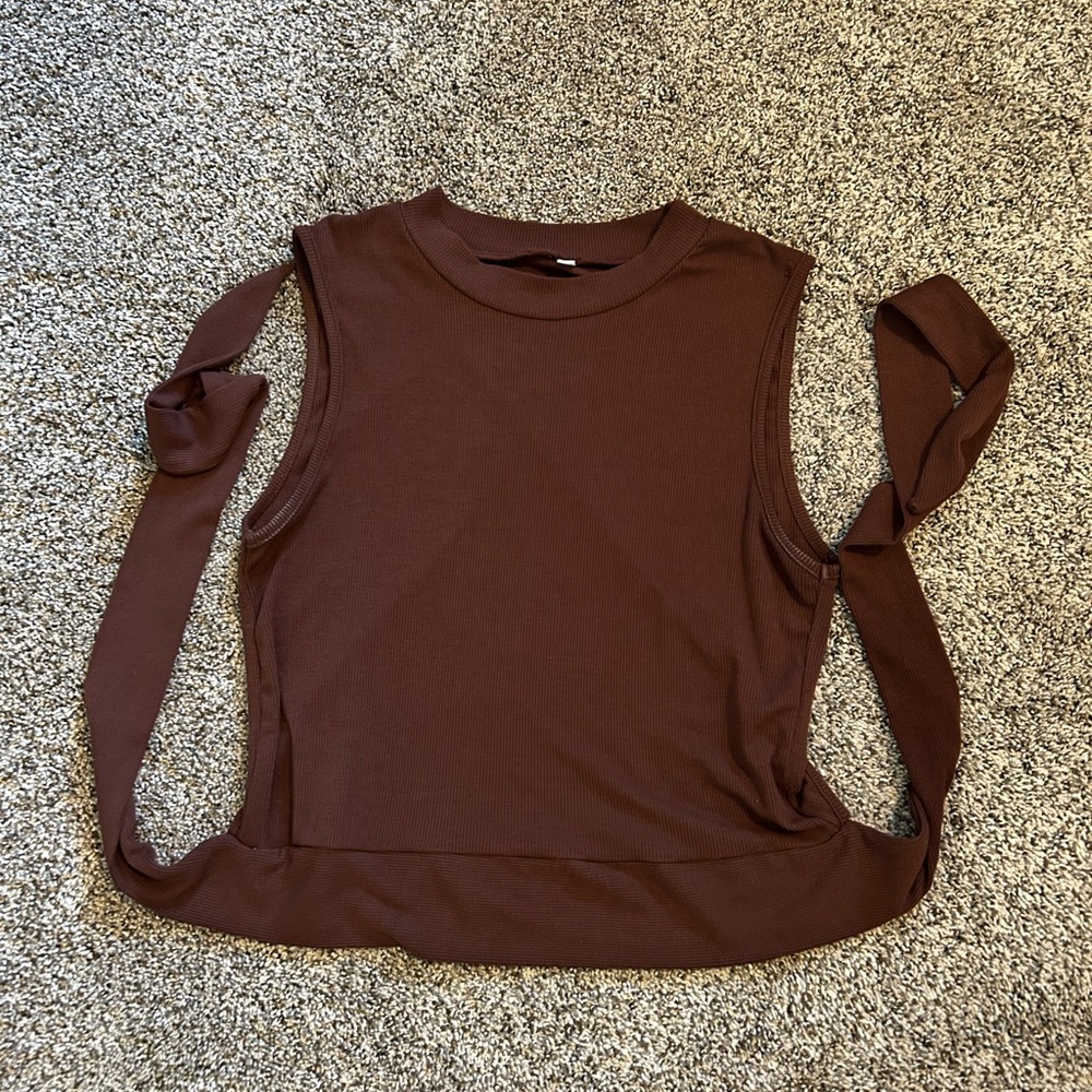 Sleeveless Brown Women's Top